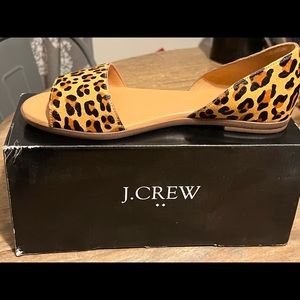 J.Crew sandals. Fur like material fit more like an 8. Super cute